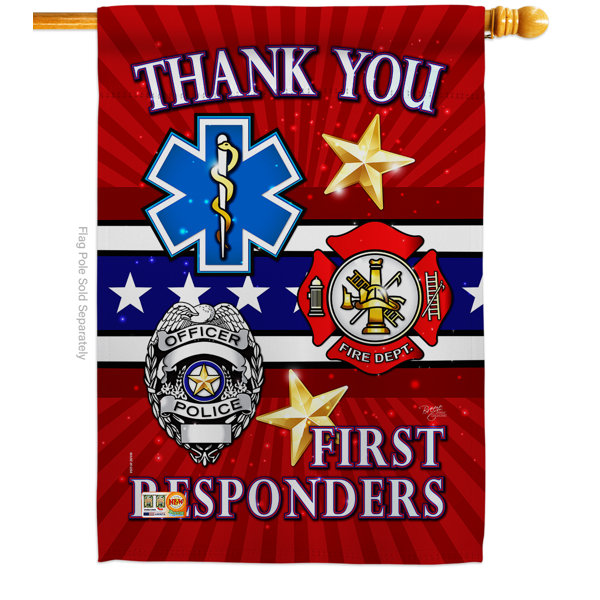Breeze Decor First Responders American Military 2Sided Polyester 28 x